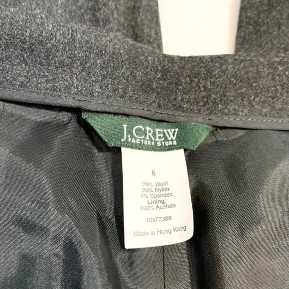 J. Crew dark charcoal gray mid rise bootleg lined wool blend dress pants -‎ 6 - Picture 6 of 10